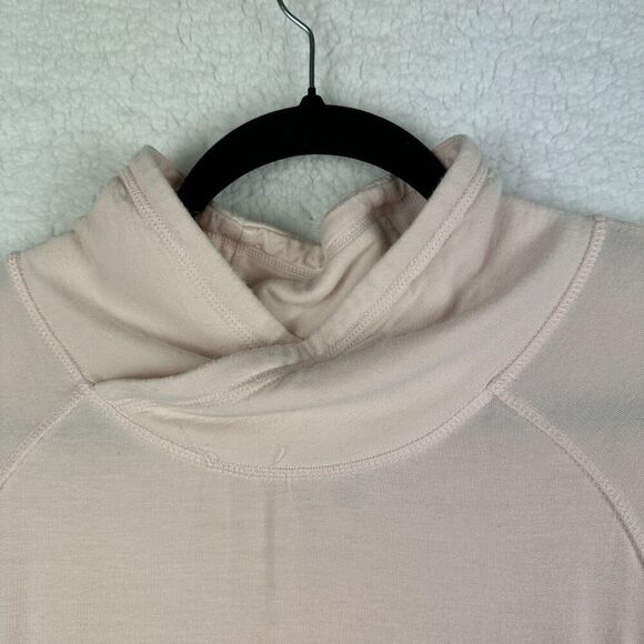 2/$30 Yogalicious Pullover Sweatshirt Size L Pink Stretch Funnel Neck Lounge - Picture 7 of 10